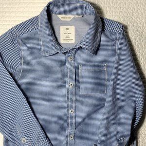 Country Road Boys' Sz 5 Long Sleeve Button Down Dress Shirt Blue & White